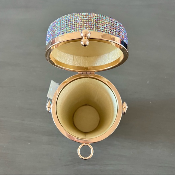 Starbucks Mermaid Rose Gold Aurora Borealis Rhinestone Coffee Cup Clutch Purse - Picture 7 of 13